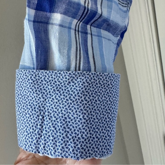 Bugatchi  mens 💯 Linen Multicolored Long sleeve shirt Preppy Classic - Picture 2 of 7